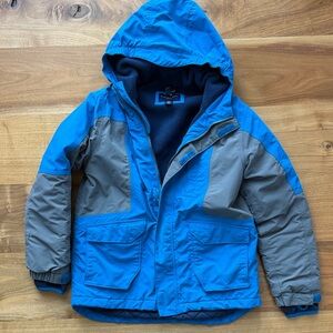 Lands' End Blue and Gray Kids Squall Winter/Ski/Snow Jacket